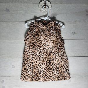 Janie and Jack Girl Leopard Cheetah Ruffle Cotton Top.